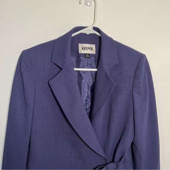 Kasper Side-Tie Blazer Dark Blue 4 - Picture 2 of 9